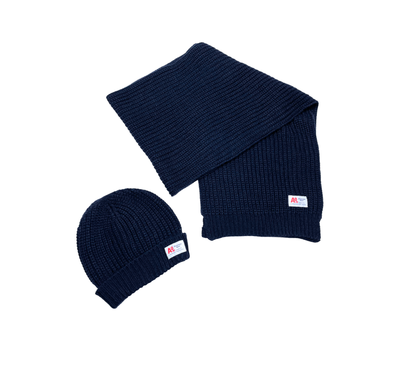 AO76 - Ensemble bonnet écharpe bleu marine - 1 an