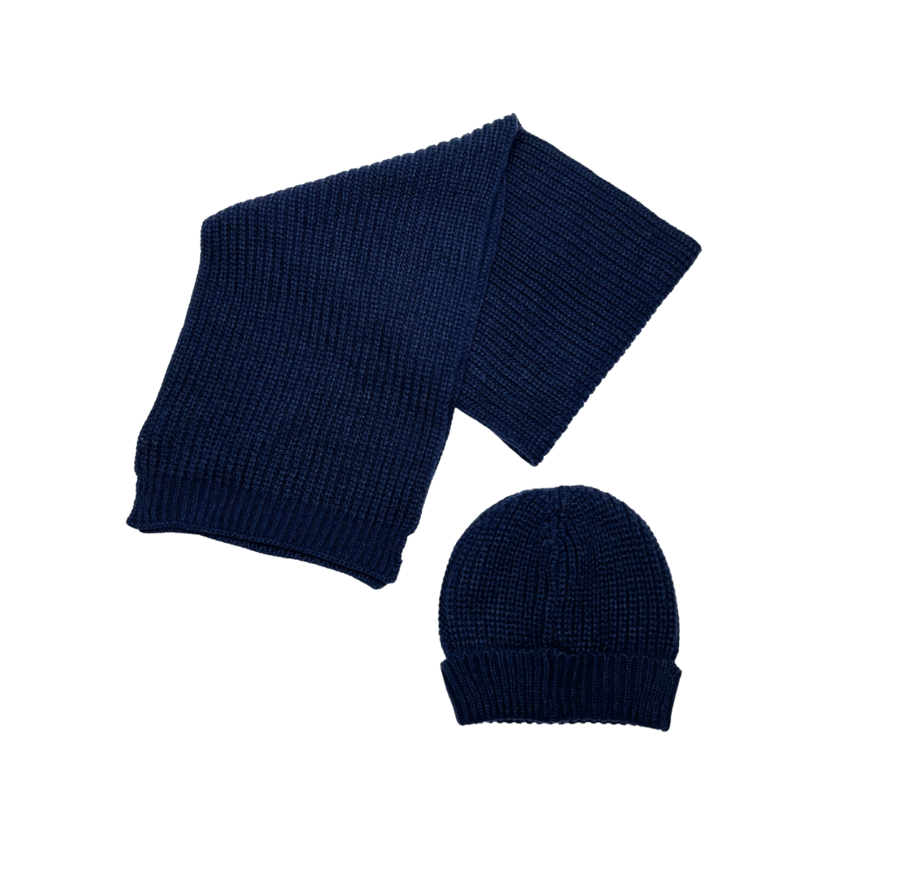 AO76 - Ensemble bonnet écharpe bleu marine - 1 an