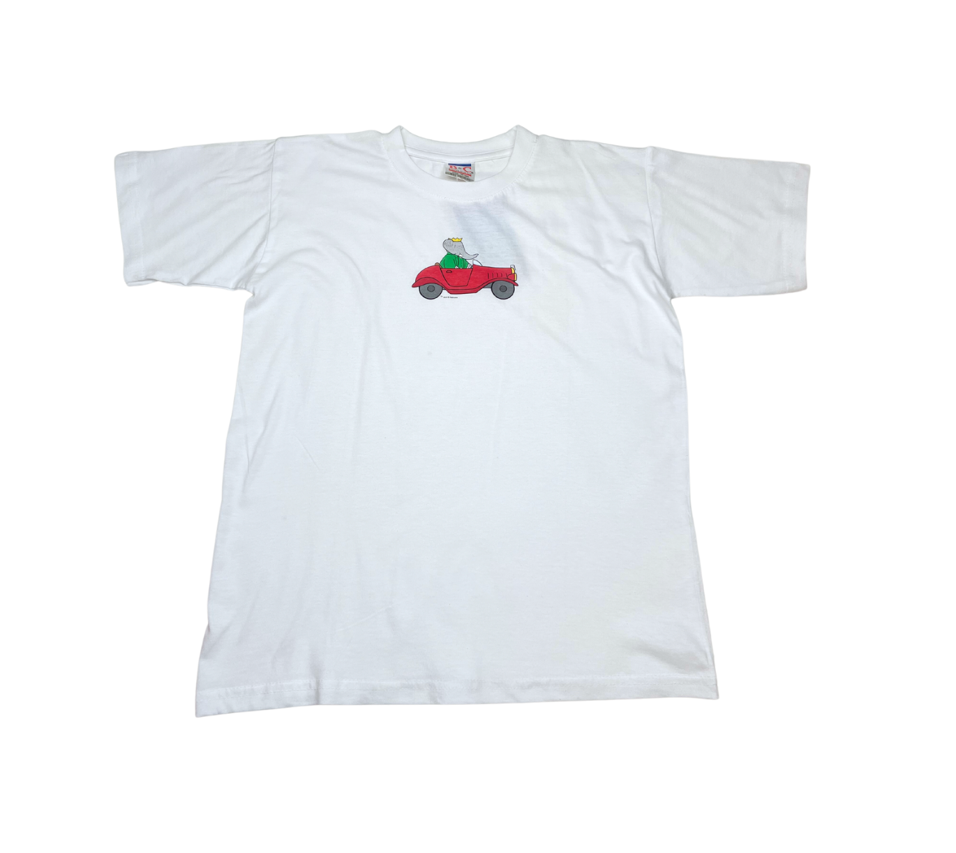 VINTAGE - T-shirt blanc Babar - 9/11 ans