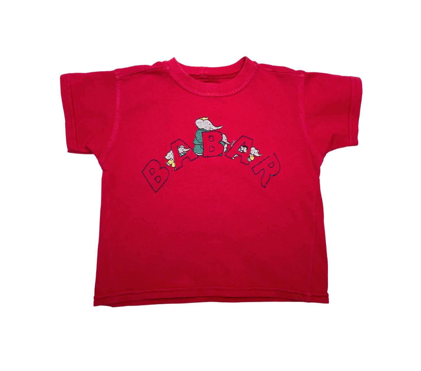 VINTAGE - T-shirt rouge Babar - 18 mois