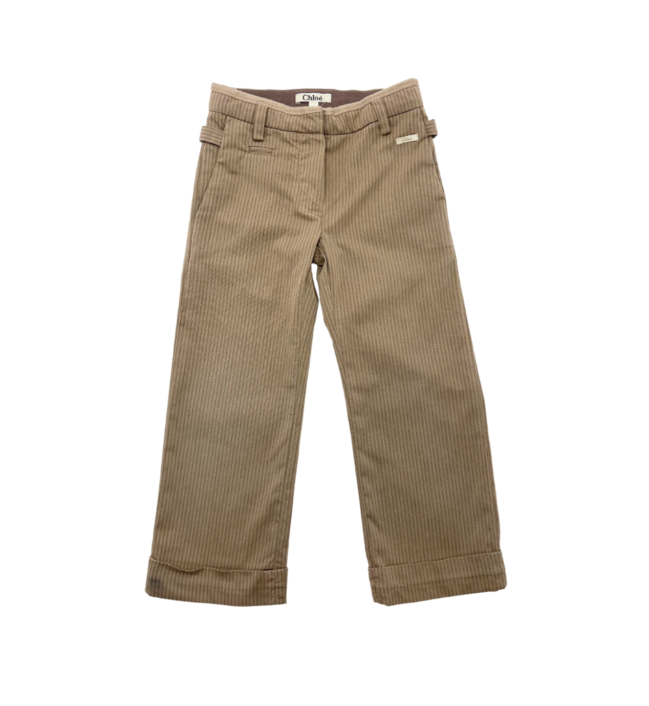 CHLOÉ - Pantalon marron à rayures - 4 ans