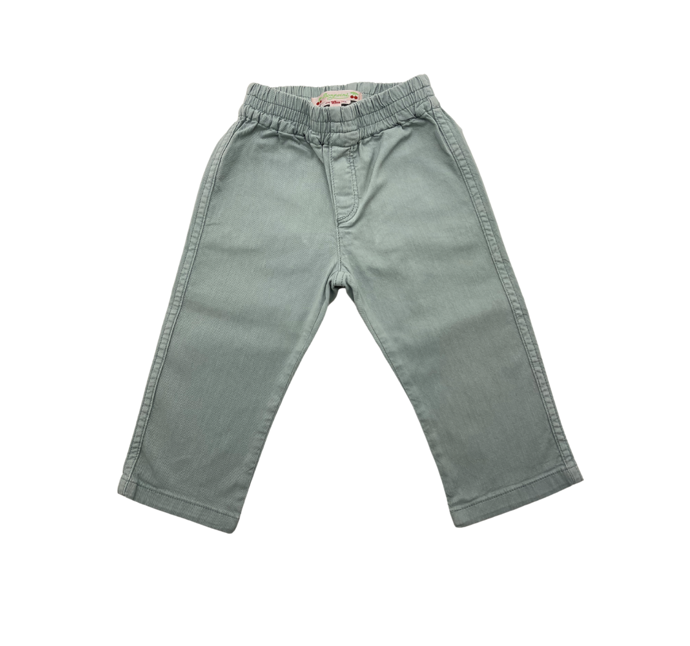 BONPOINT - Pantalon bleu/vert - 18 mois