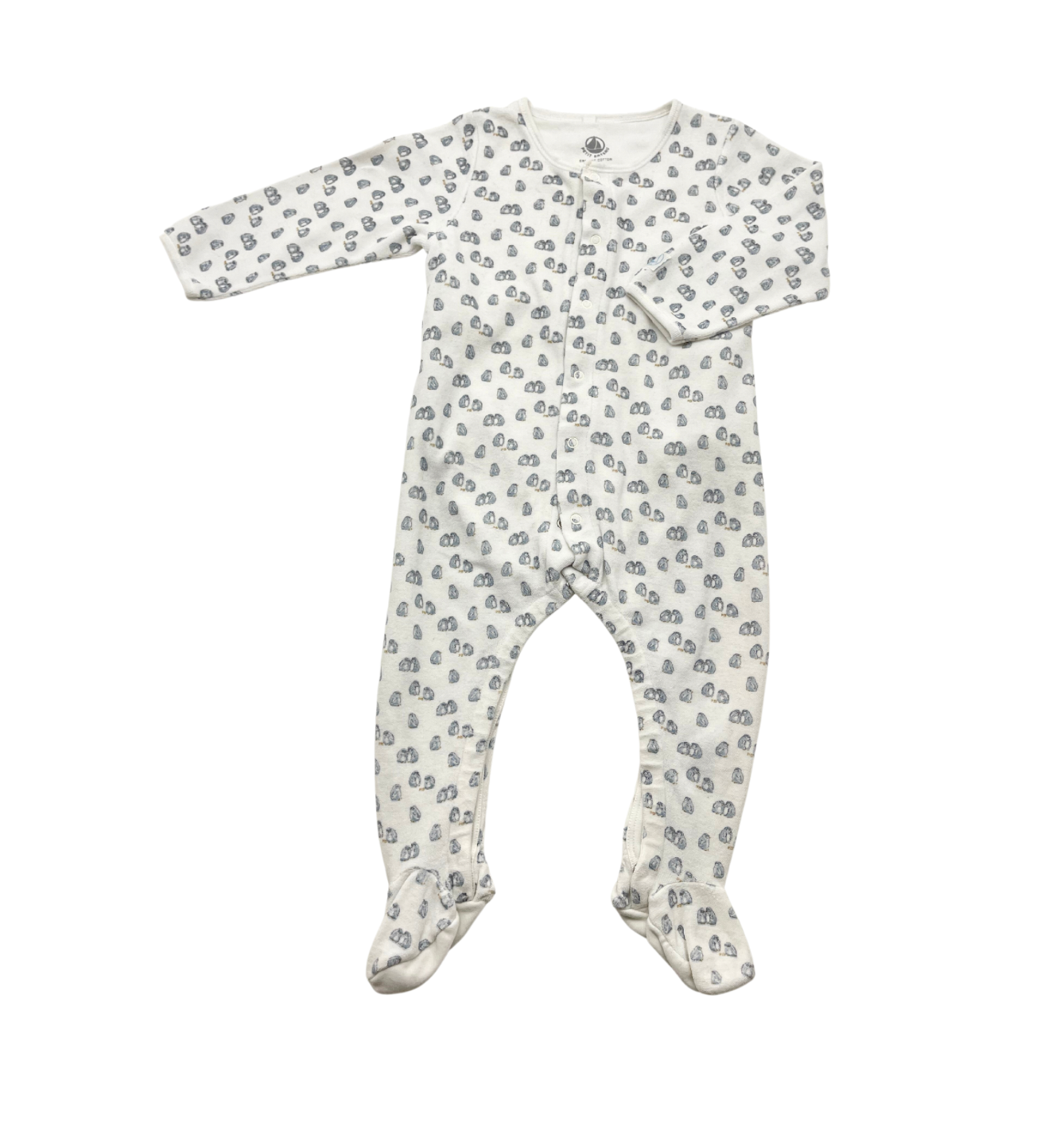 PETIT BATEAU - Pyjama blanc motif pingouin - 12 mois
