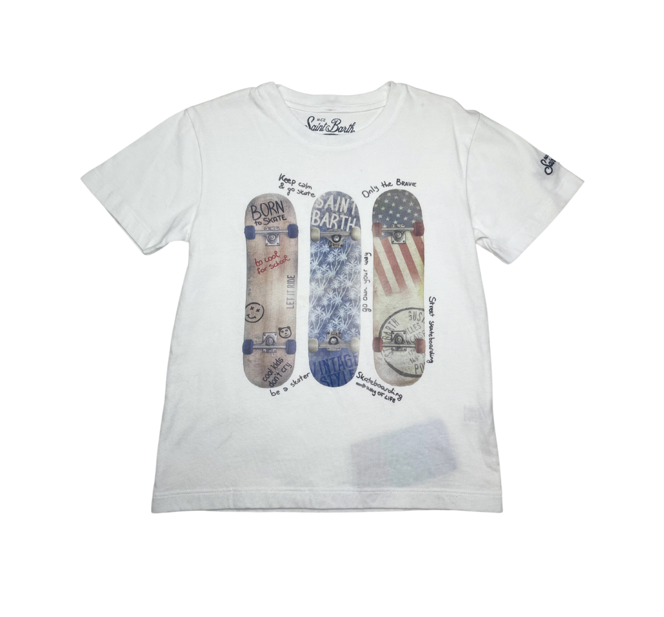 MC2 SAINT BARTH - T-shirt blanc skates - 6 ans