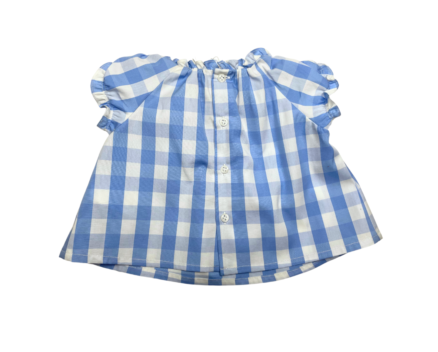 BONPOINT - Blue checked blouse - 3 months