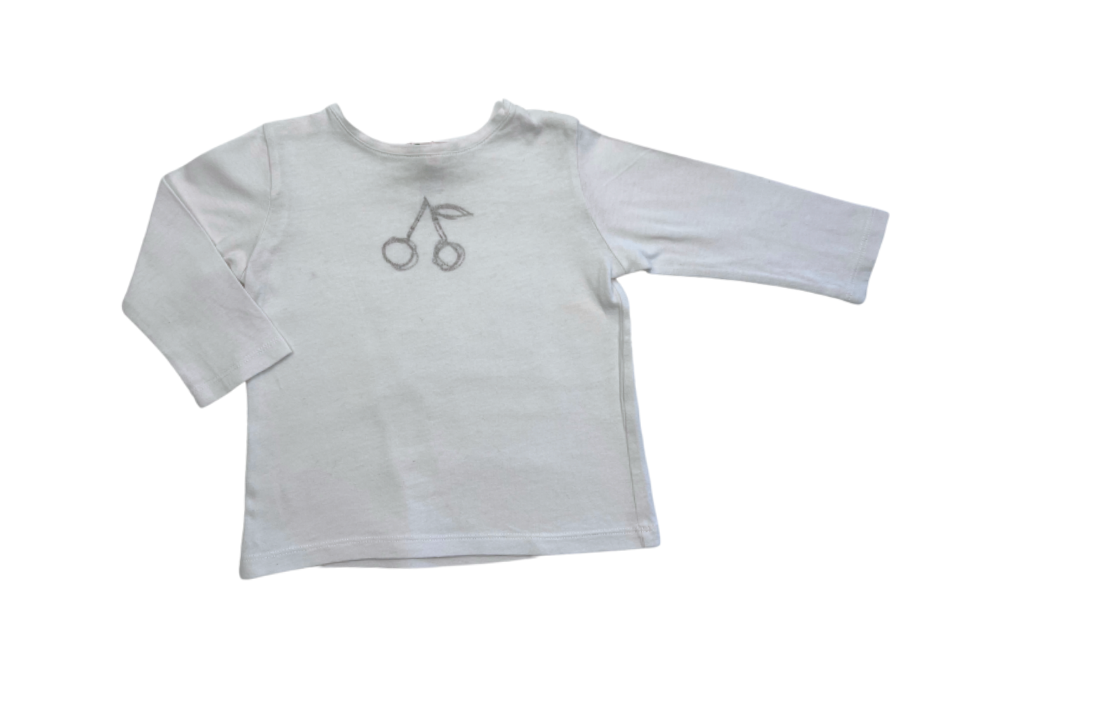 BONPOINT - T-shirt blanc motif cerise - 12 mois