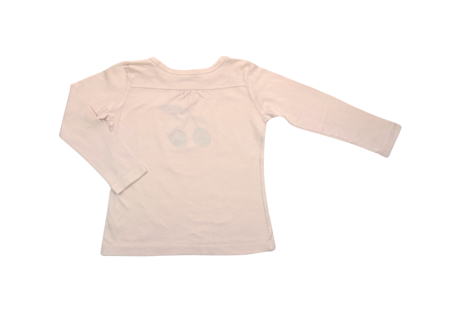 BONPOINT - T-shirt manches longues rose pâle motif cerise - 3 ans