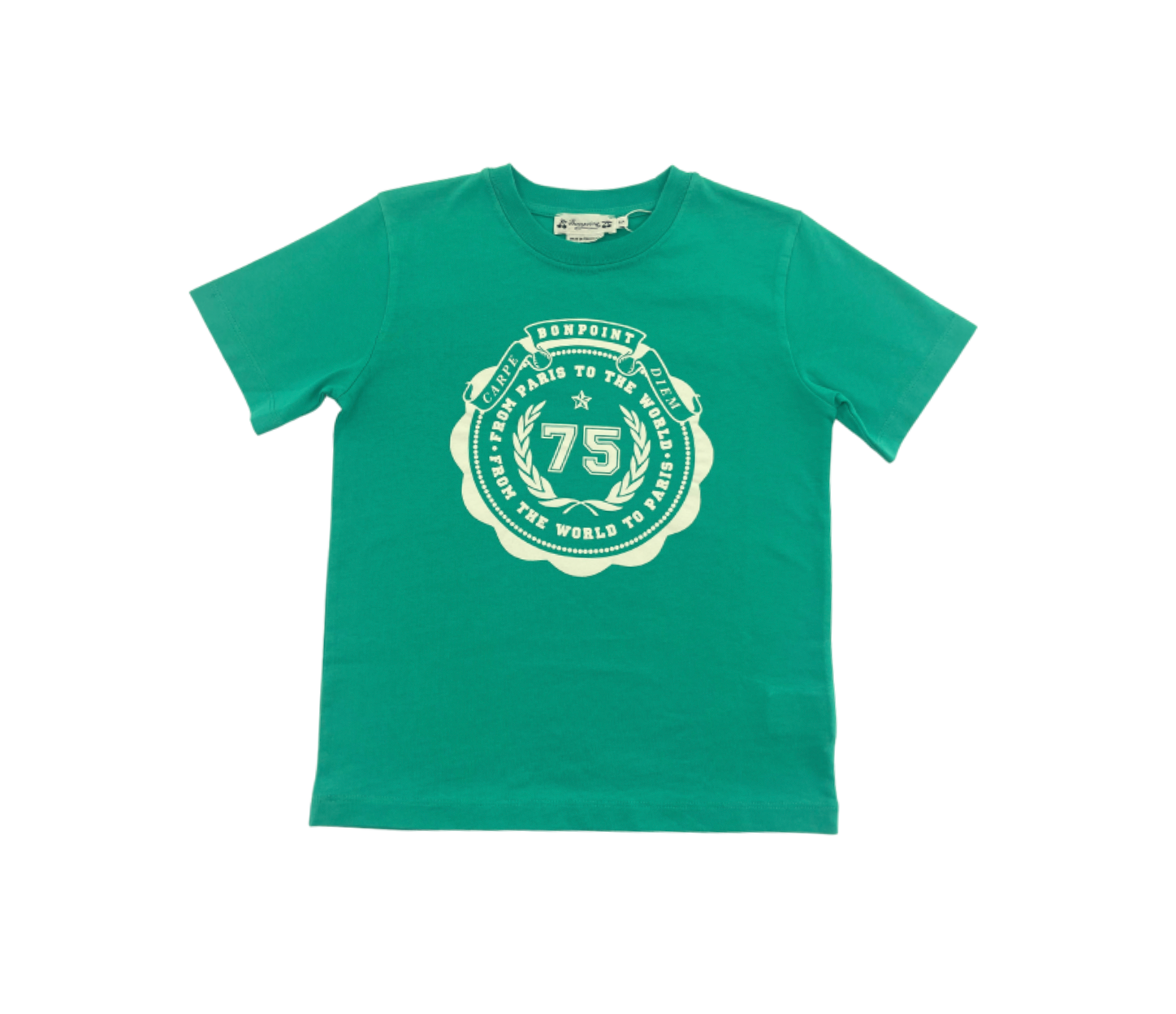 BONPOINT - T-shirt vert détail - 6 ans