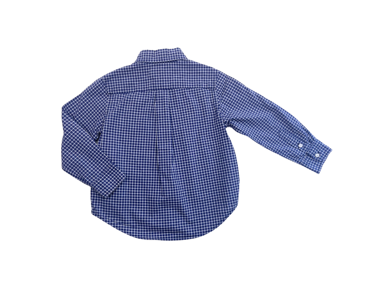 RALPH LAUREN - Chemise à carreaux bleu marine/blanc - 3 ans