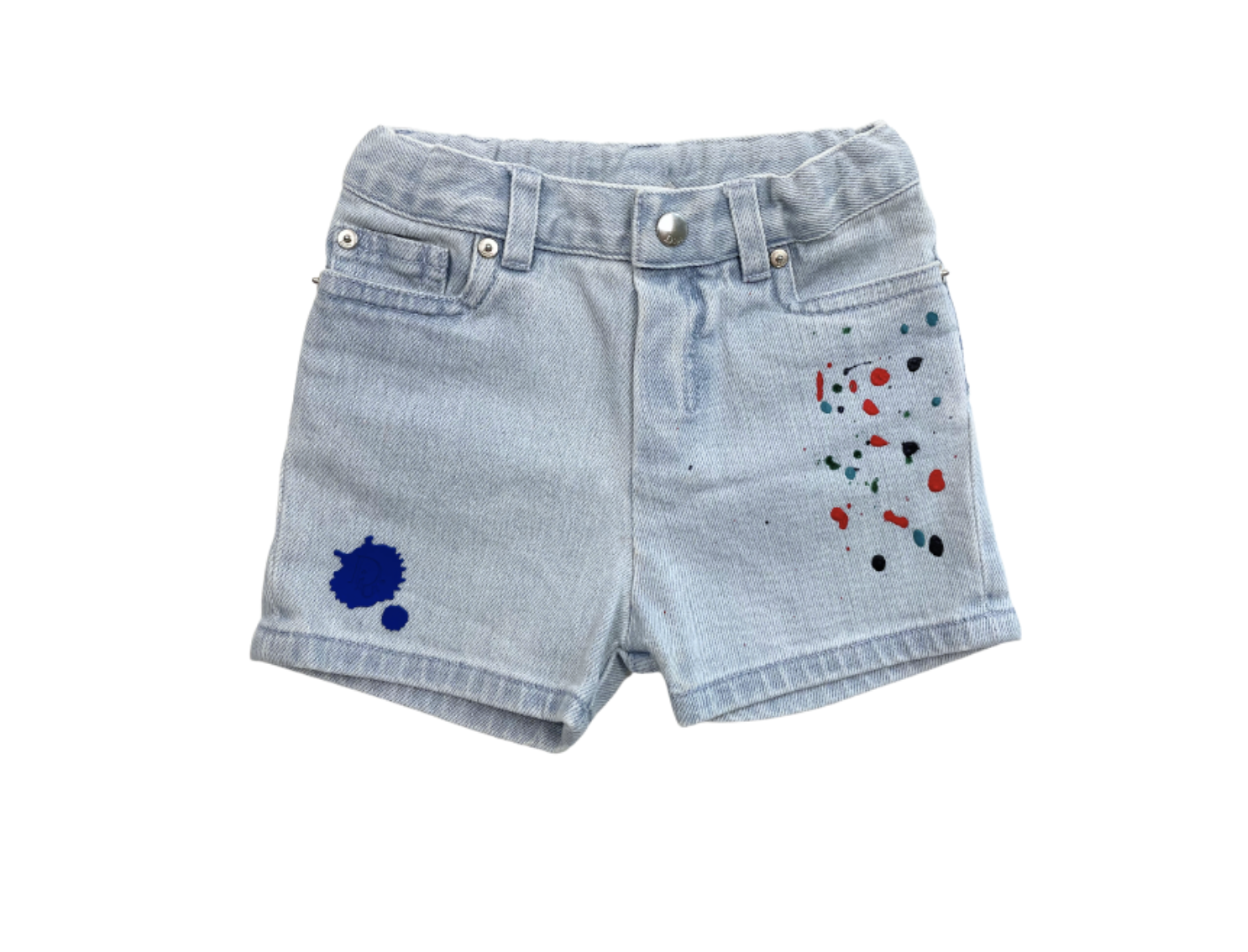 BABY DIOR - Short en jean motif taches de peinture - 3 mois