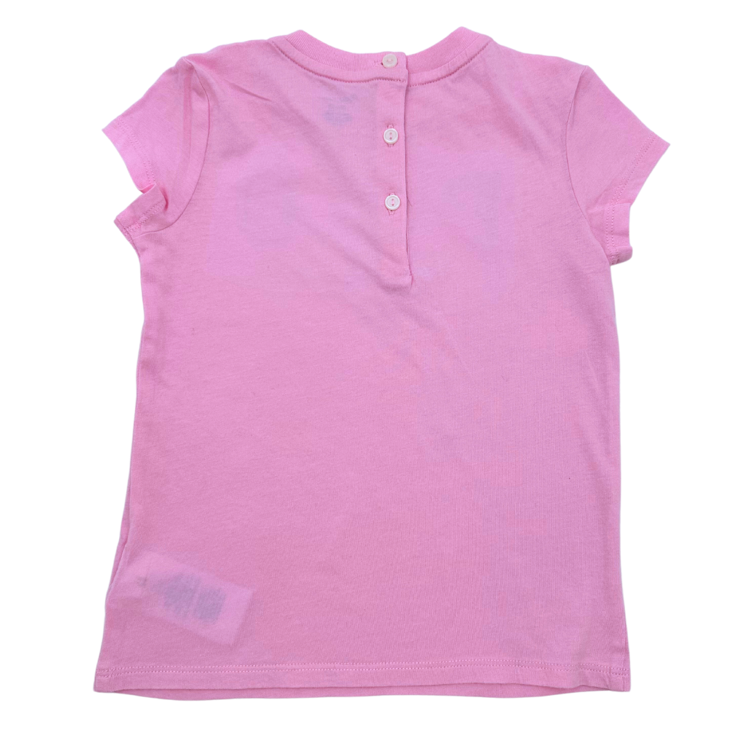RALPH LAUREN - T-shirt rose "Polo" vichy - 2 ans