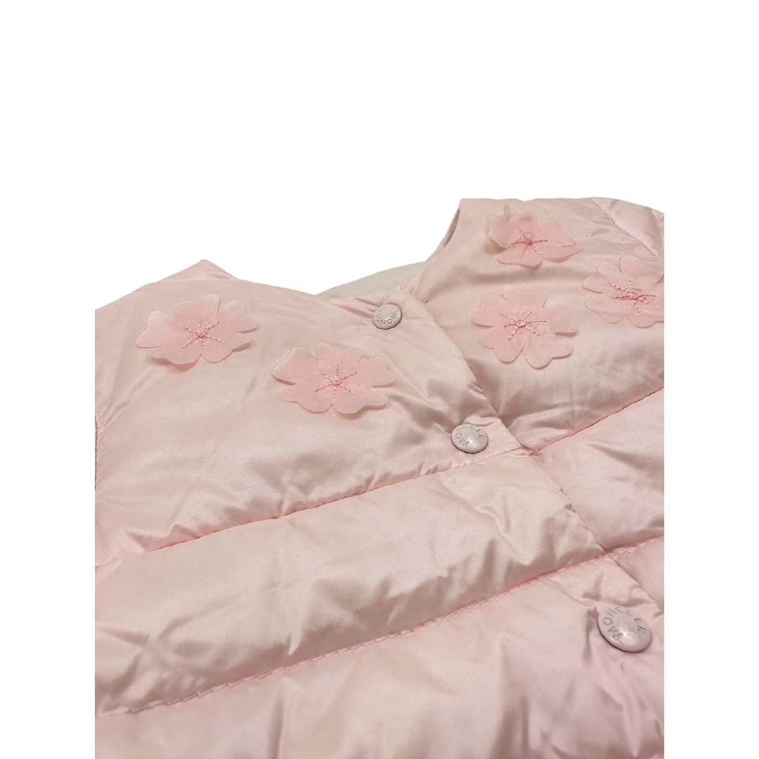 MONCLER - Doudoune rose à fleurs - 18 mois