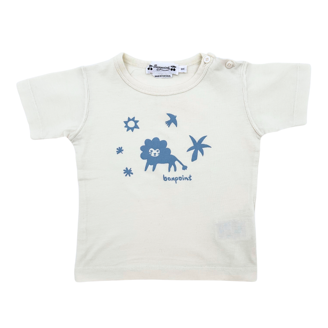 BONPOINT - T-shirt crème imprimé lion - 6 mois
