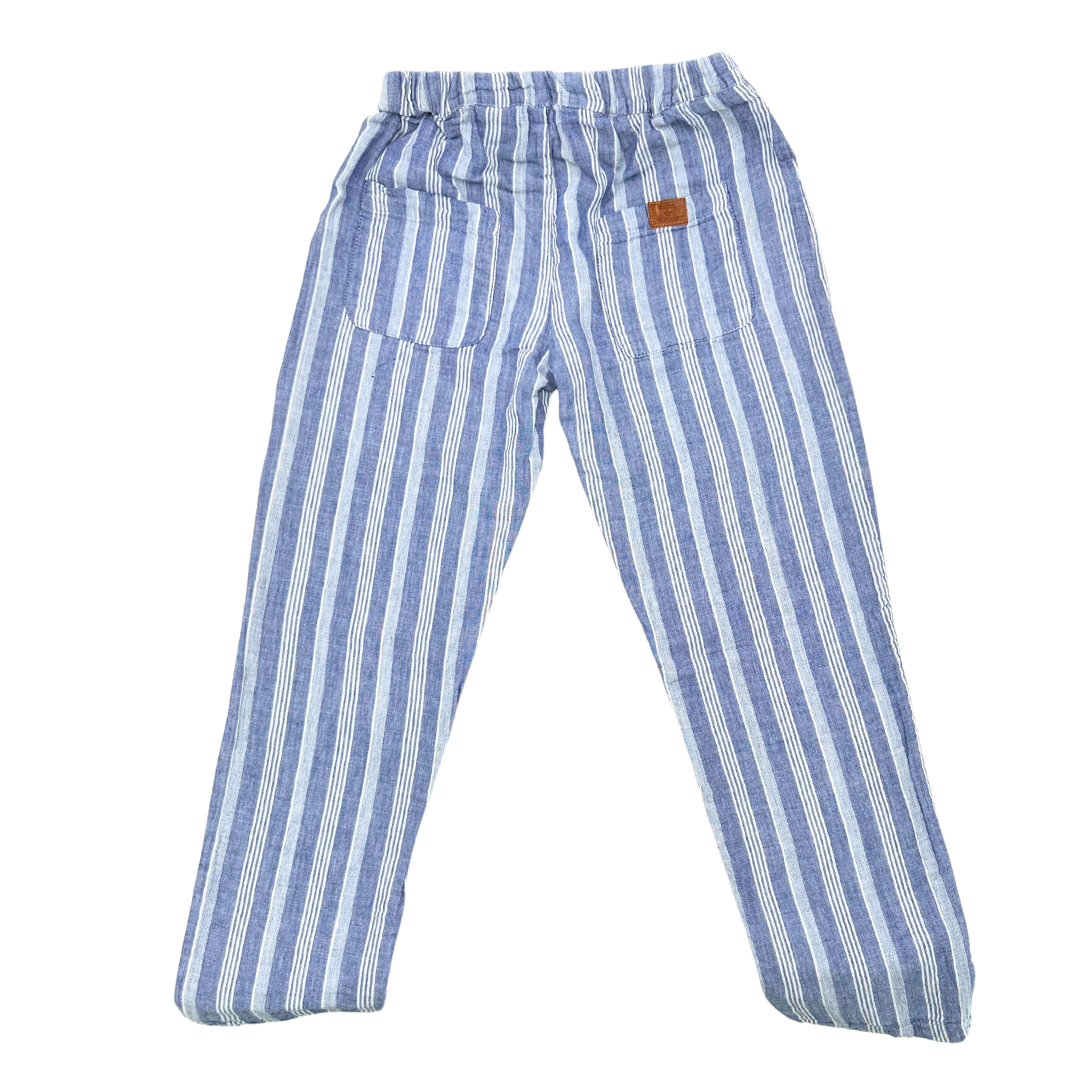 TOCOTO VINTAGE - Pantalon bleu à rayures - 10 ans