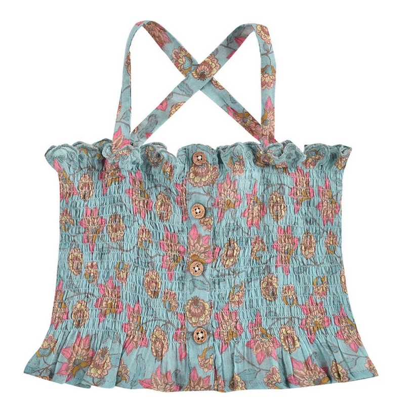 LOUISE MISHA - Turquoise floral top - 10 years