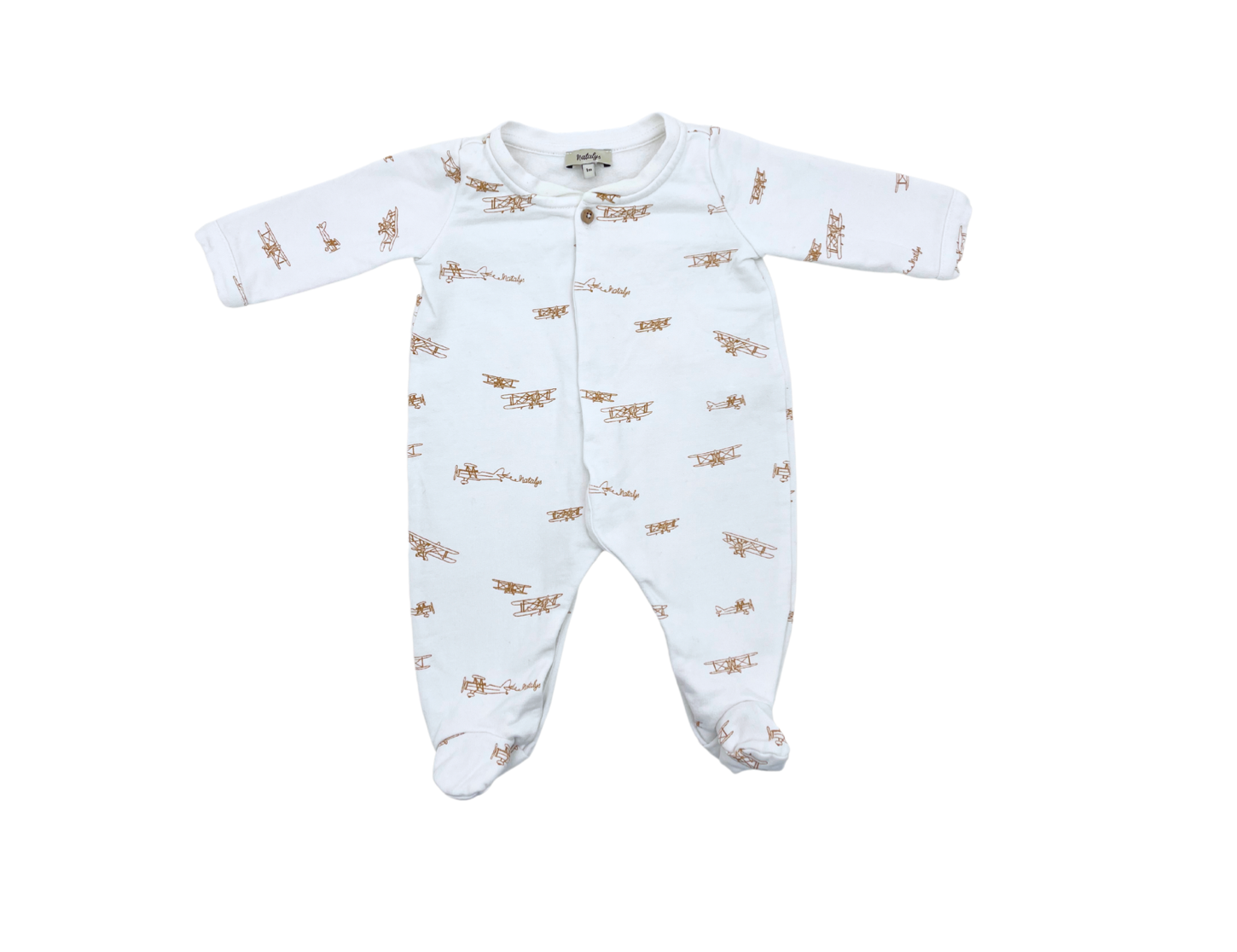 NATALYS - Grenouillère imprimé avions - 1 mois