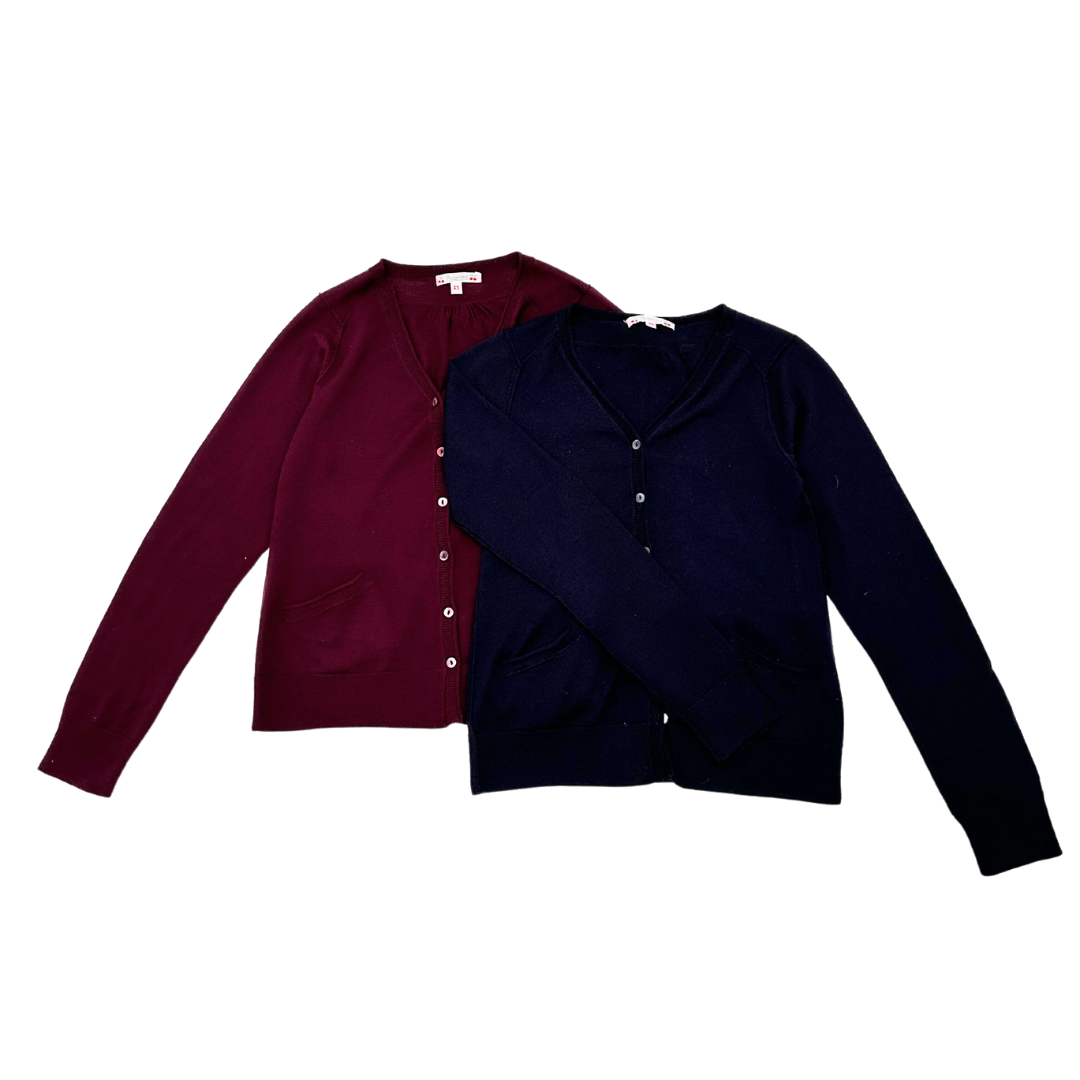 BONPOINT - Ensemble gilets bleu et bordeau - 12 ans