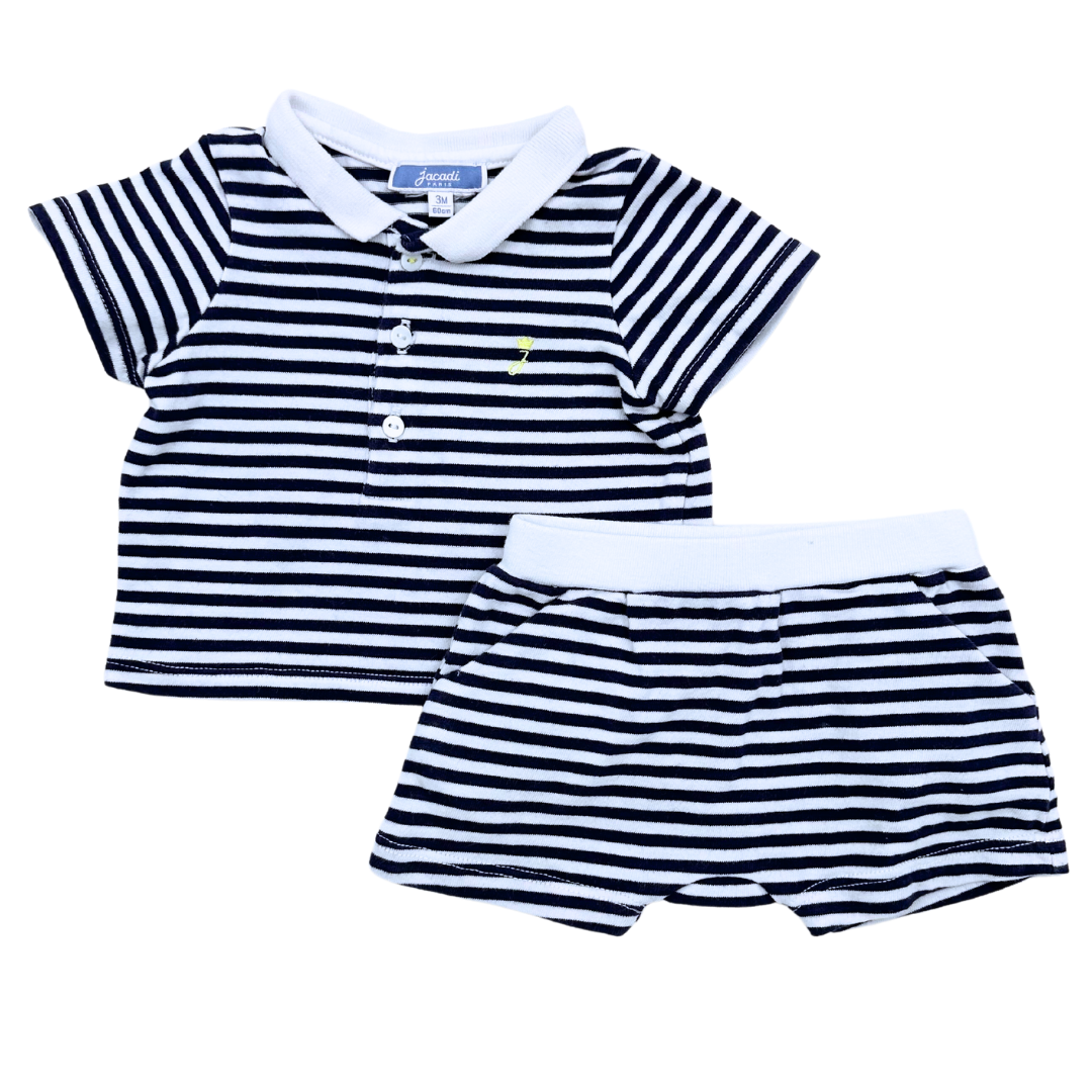 JACADI - Ensemble short et t-shirt à rayures - 3 mois
