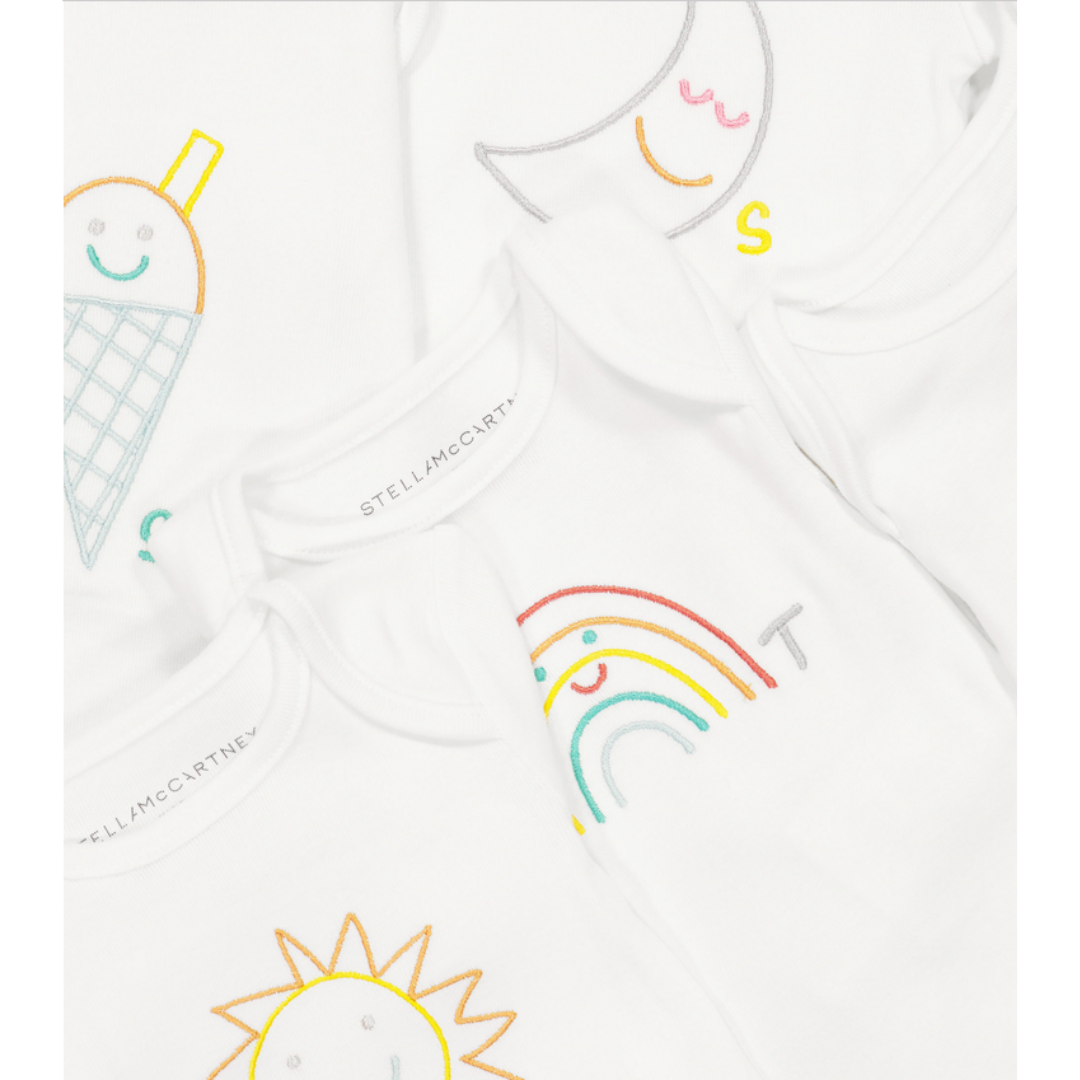 STELLA MCCARTNEY - Set of 7 white bodysuits (new) - 12 months