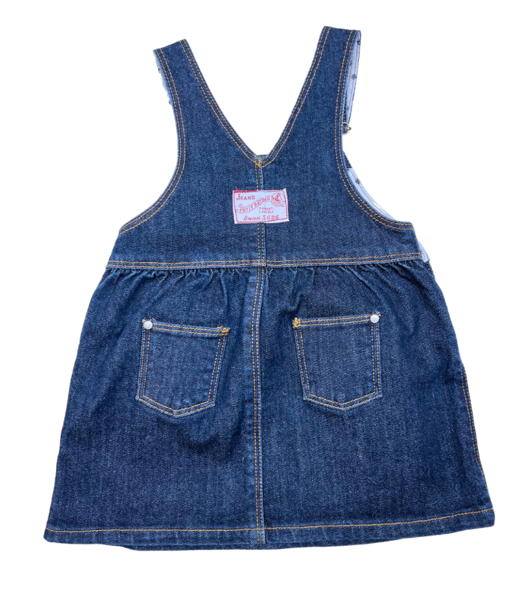 PETIT BATEAU - Raw denim dungaree dress - 18 months