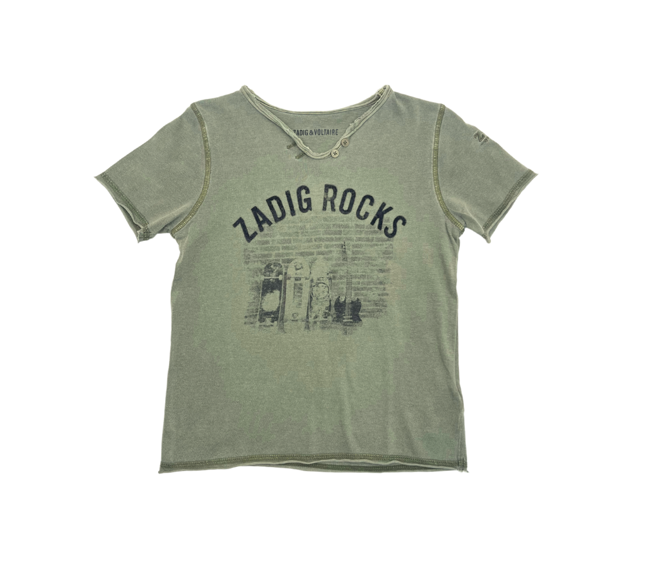 ZADIG ET VOLTAIRE - T shirt kaki "Zadig Rocks" - 5 ans
