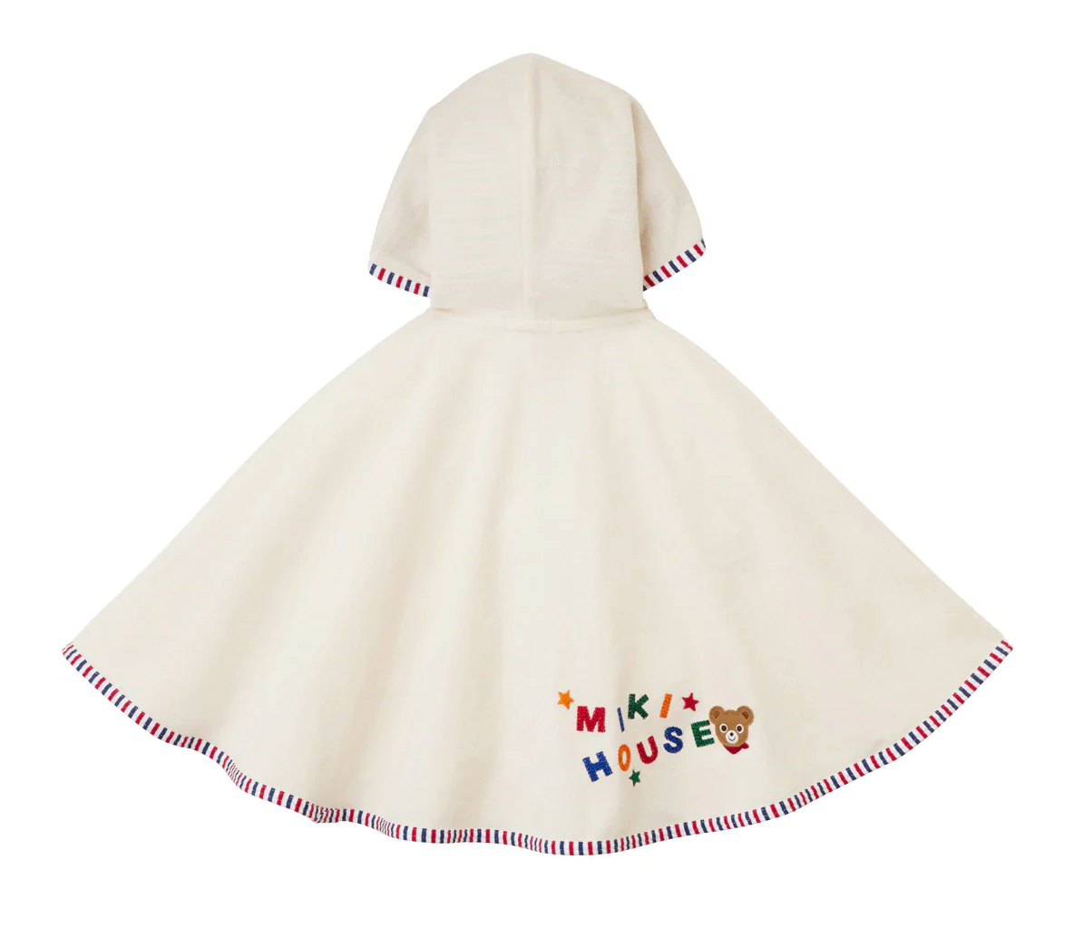 MIKI HOUSE - Poncho en coton blanc - 12/18 mois