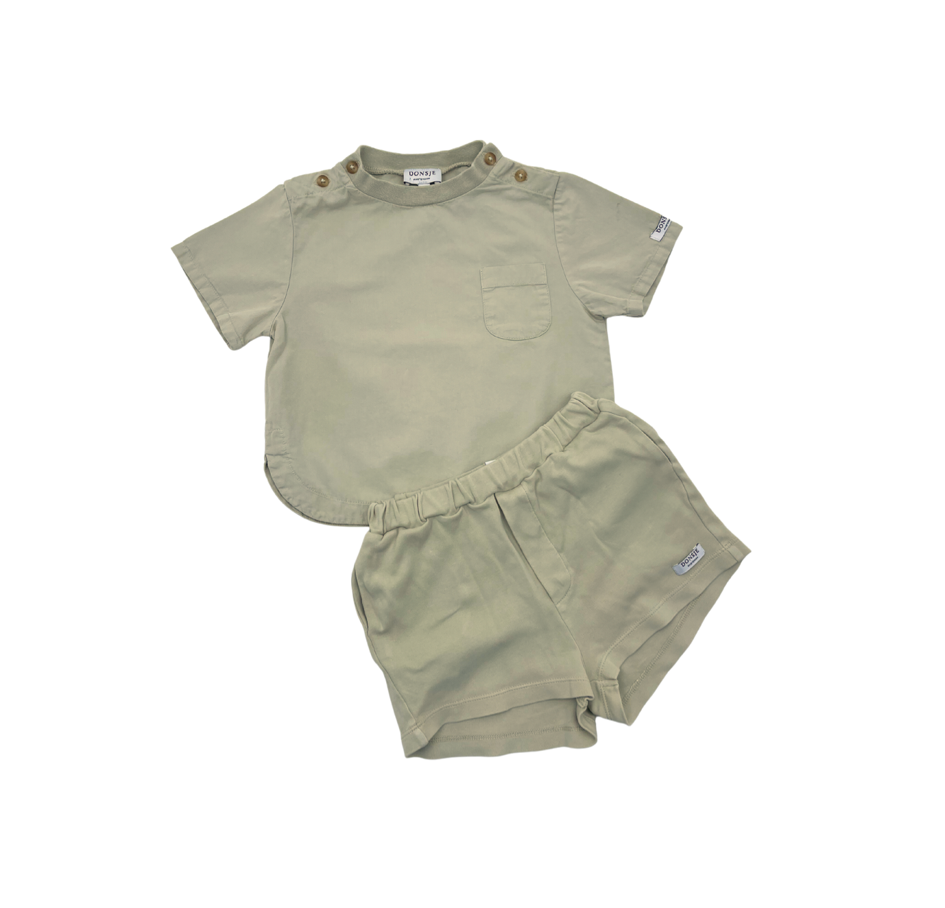 DONSJE - Ensemble T-shirt et Short en coton beige - 12/18 mois