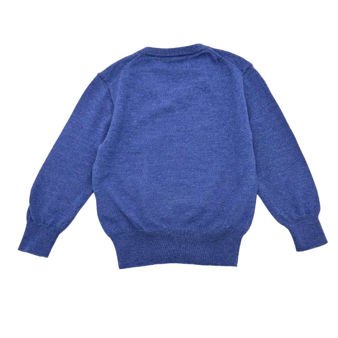 RALPH LAUREN - Pull bleu en laine - 3 ans