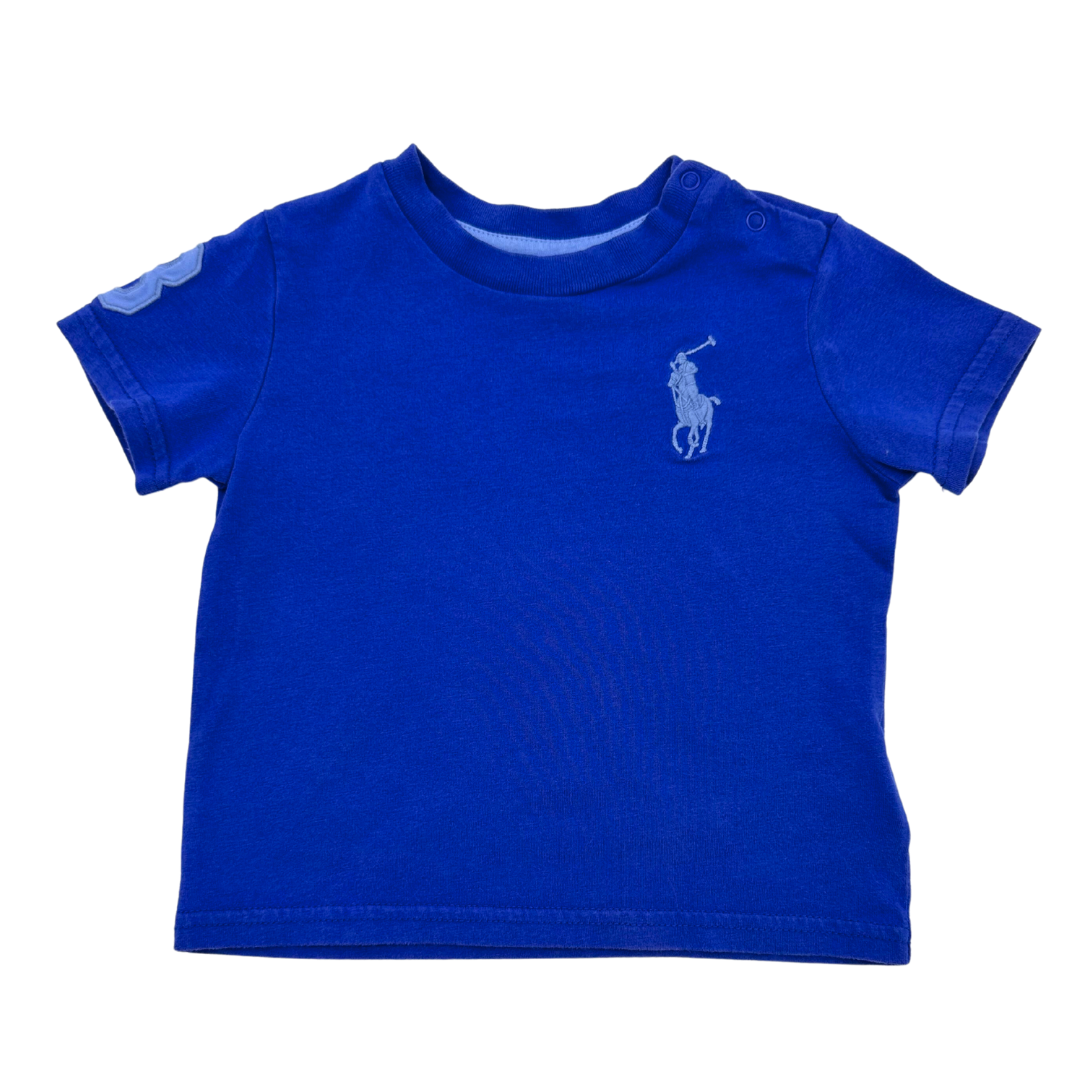 RALPH LAUREN - T-shirt bleu - 9 mois