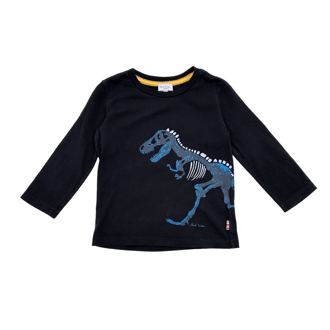 PAUL SMITH - T-shirt dinosaure noir - 2 ans