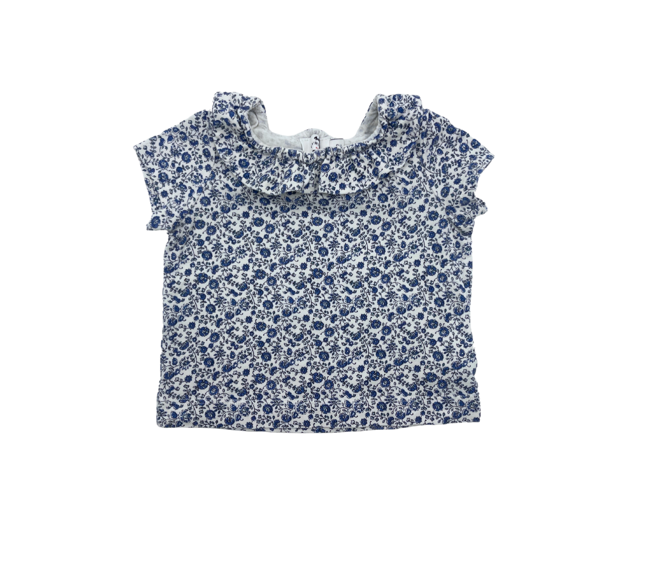 CYRILLUS - T-shirt à fleurs bleues - 9 mois
