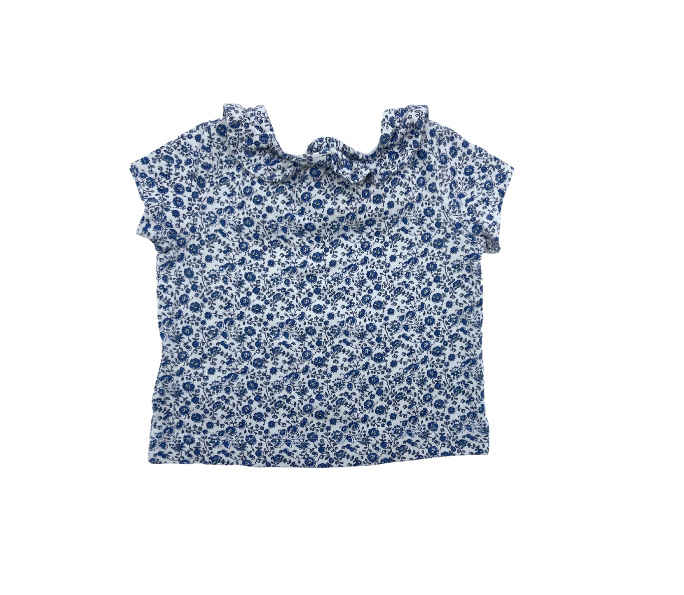 CYRILLUS - T-shirt à fleurs bleues - 9 mois