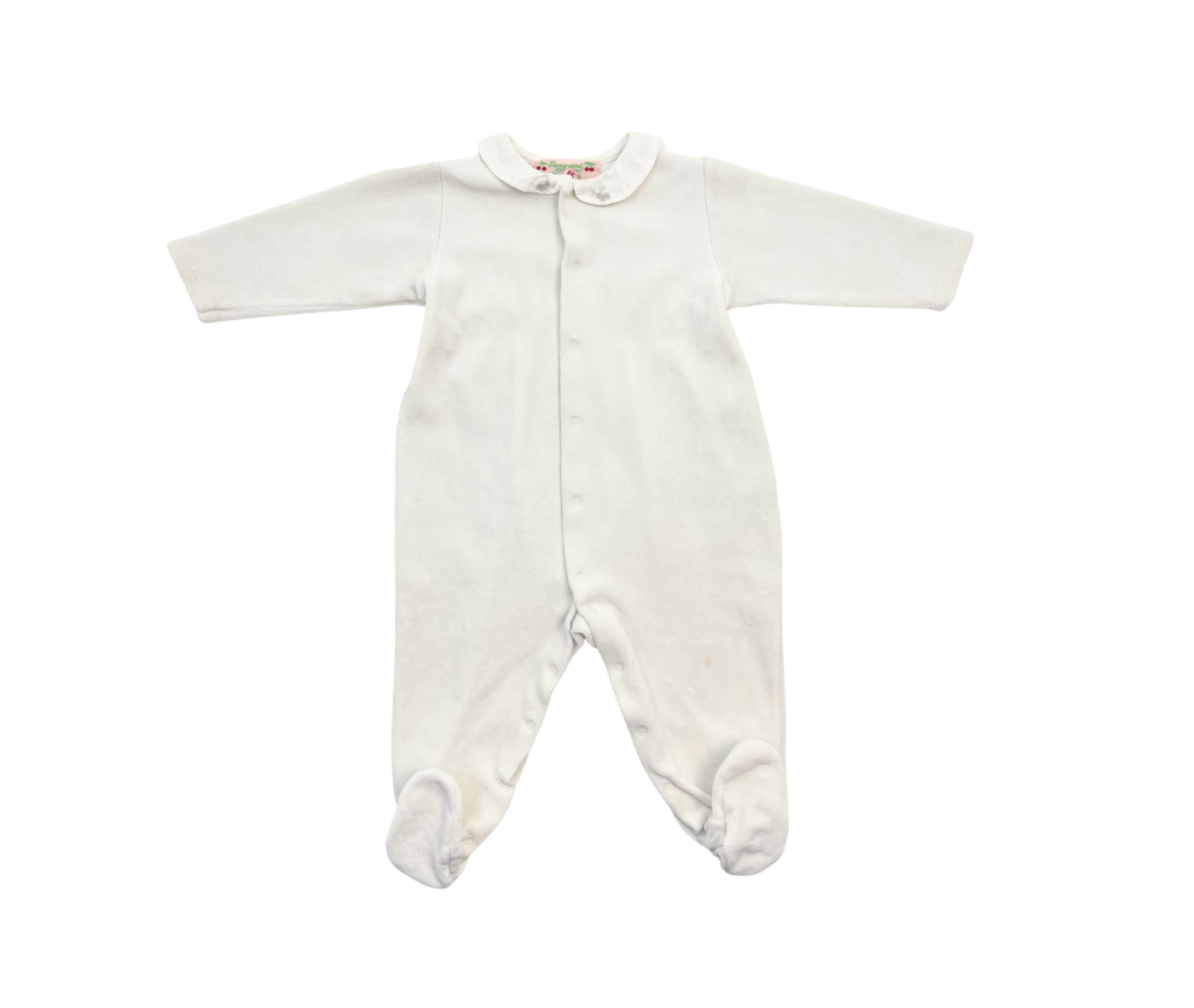 BONPOINT - Pyjama blanc col brodé - 6 mois