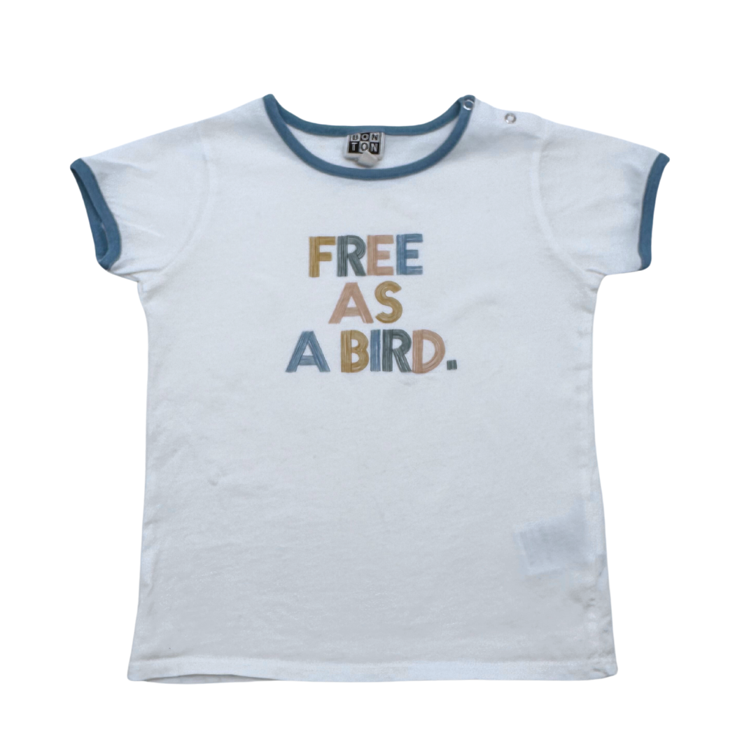 BONTON - T-shirt blanc "Free as a bird" - 2 ans