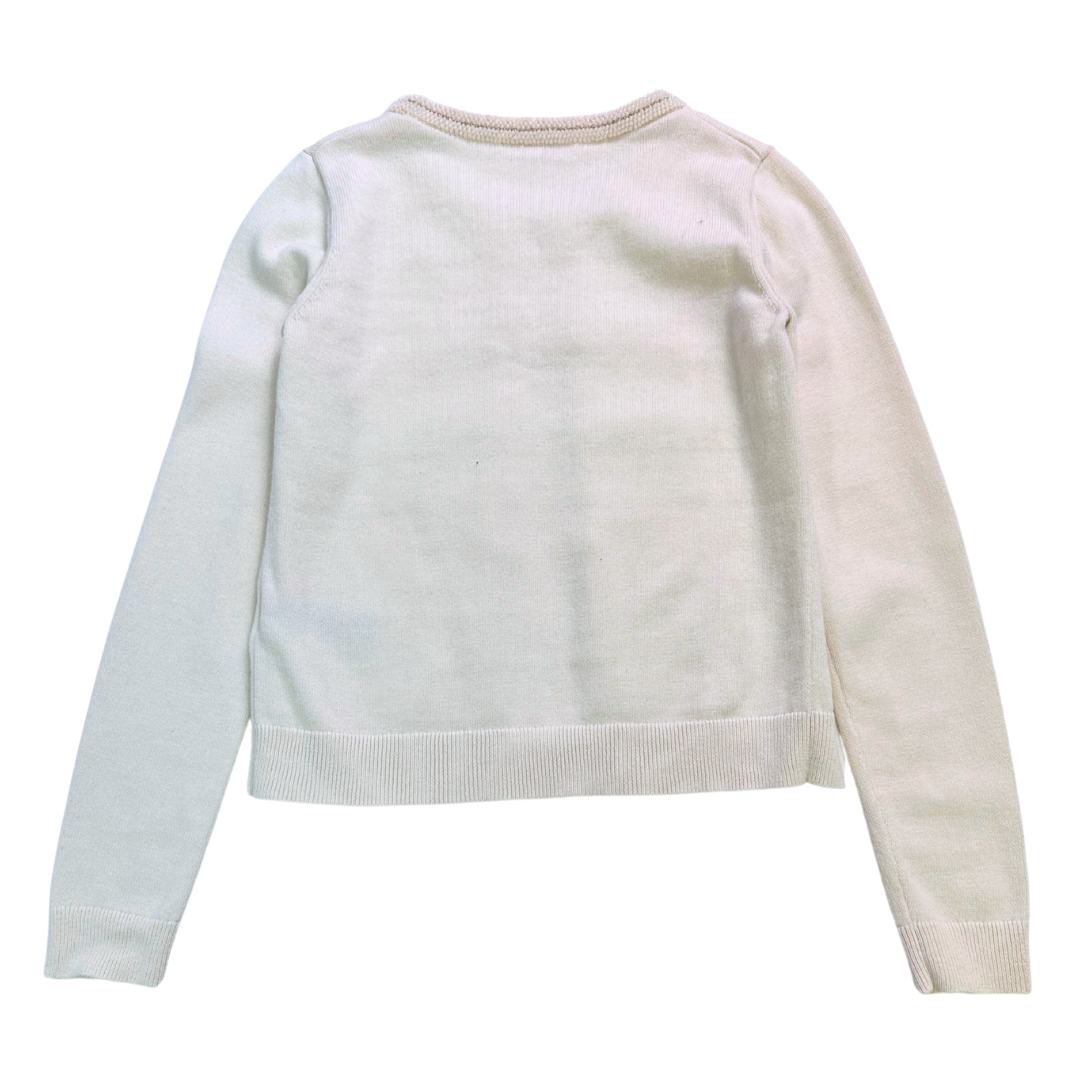 BONPOINT - Ecru cardigan decorated with pearls - 12 years