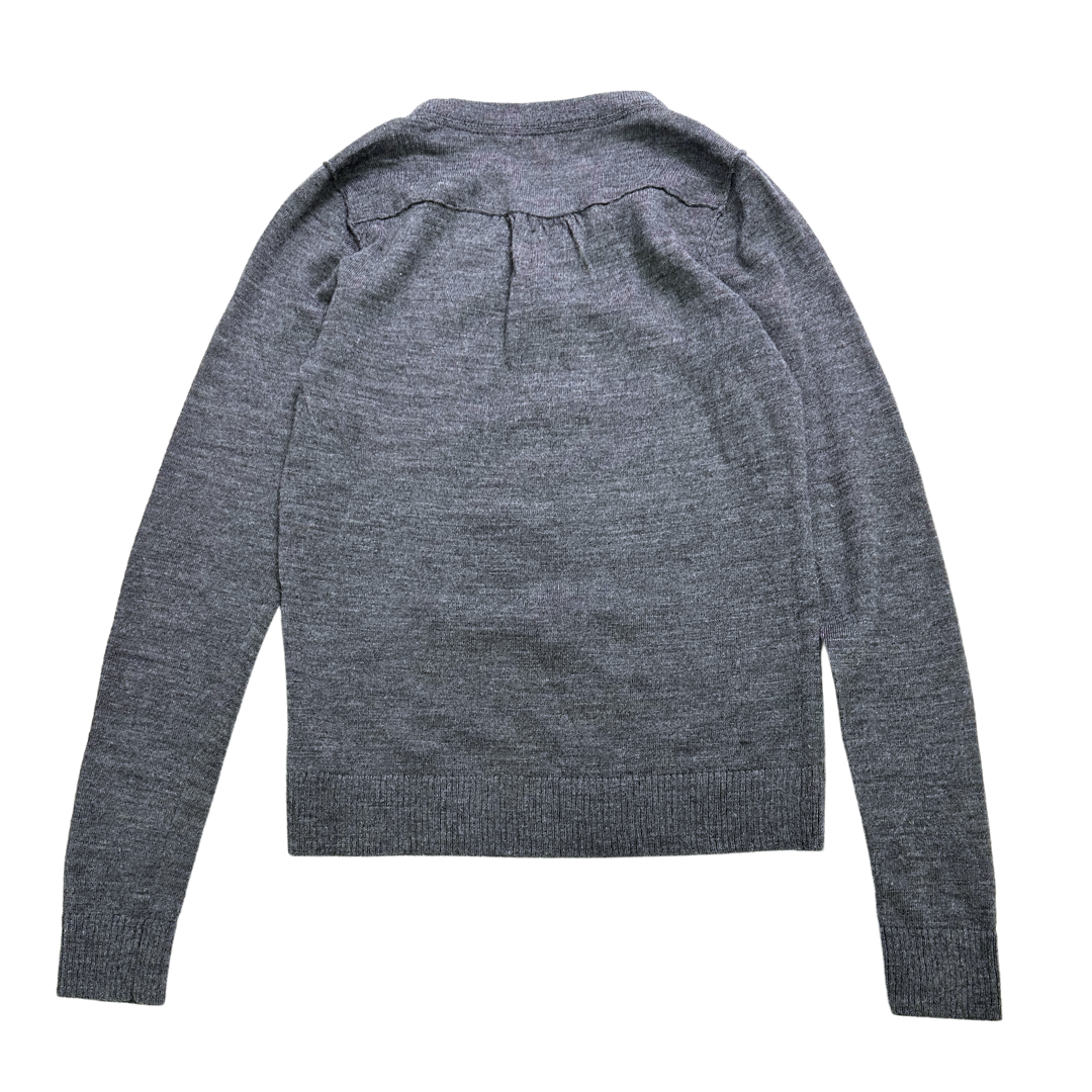 BONPOINT - Cardigan en laine gris foncé (neuf) - 12 ans