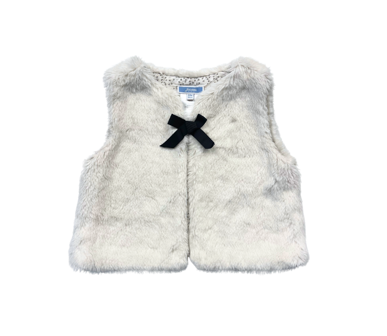 JACADI - Ärmellose Weste aus weißem Kunstpelz - 24 Monate