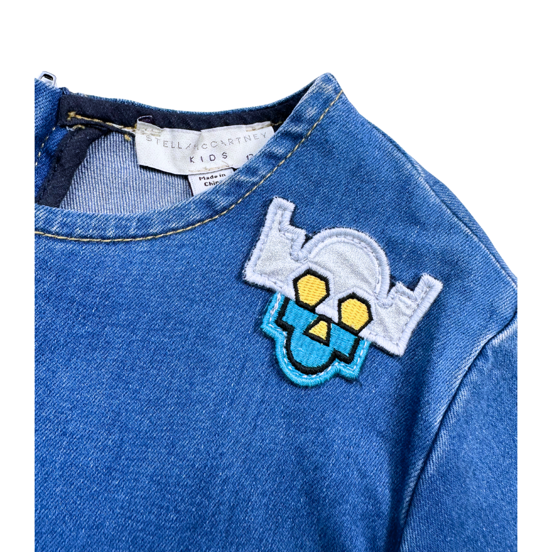 STELLA MCCARTNEY - Robe en jean bleu avec robots brodés - 12 ans