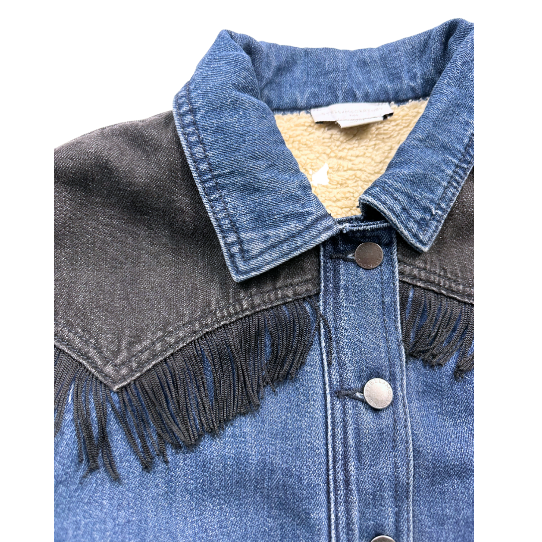 STELLA MCCARTNEY - Fringed denim jacket with heart pockets - 12 years