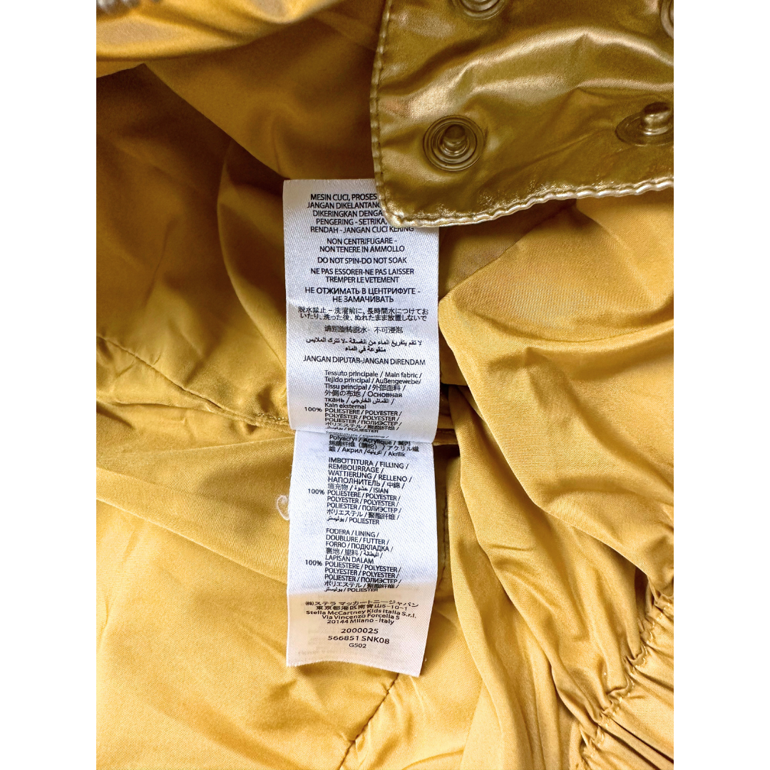 STELLA MCCARTNEY - Doudoune dorée en polyester - 10 ans