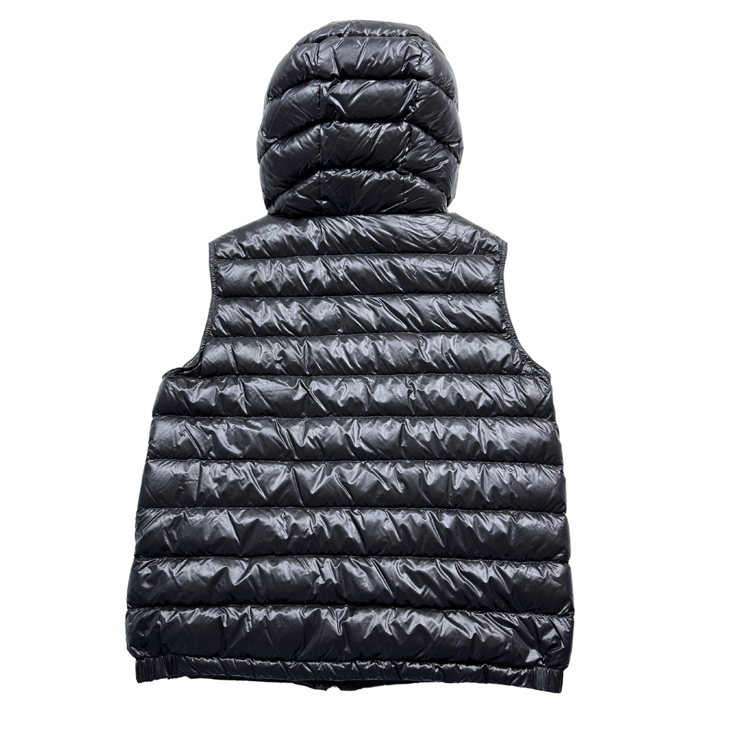 MONCLER - Schwarze ärmellose Daunenjacke - 12 Jahre