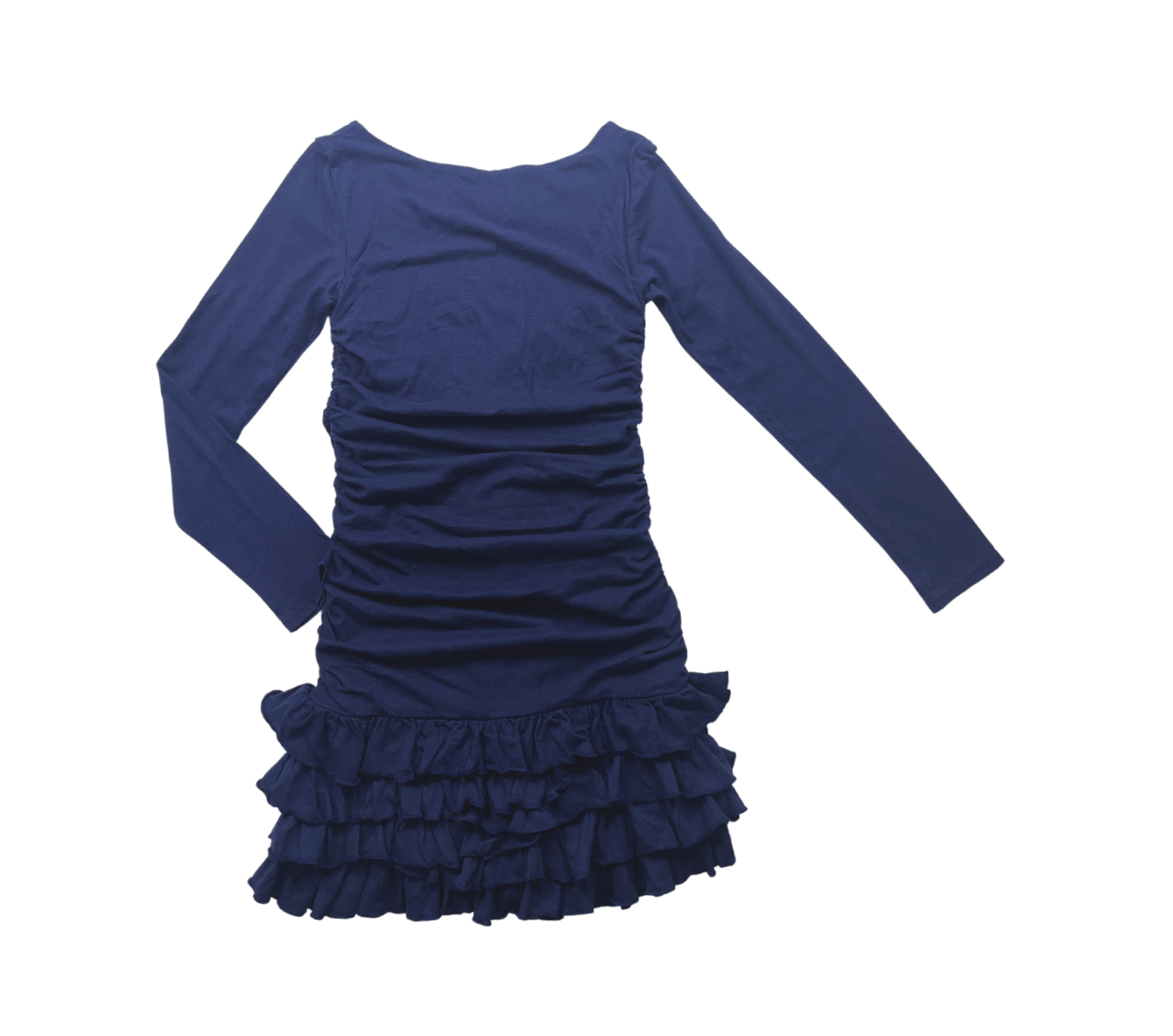 RALPH LAUREN - Robe bleu marine plissée manches longues - 8/10 ans