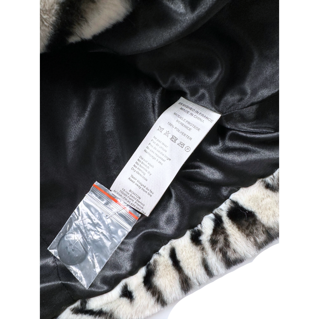 BONTON - Fausse fourrure zèbre noire et blanche en polyester - 10 ans