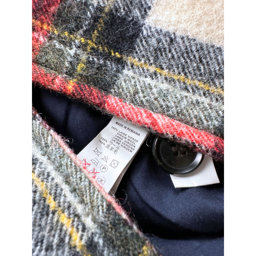 BONPOINT - Manteau écossais en laine, coton et polyester - 10 ans