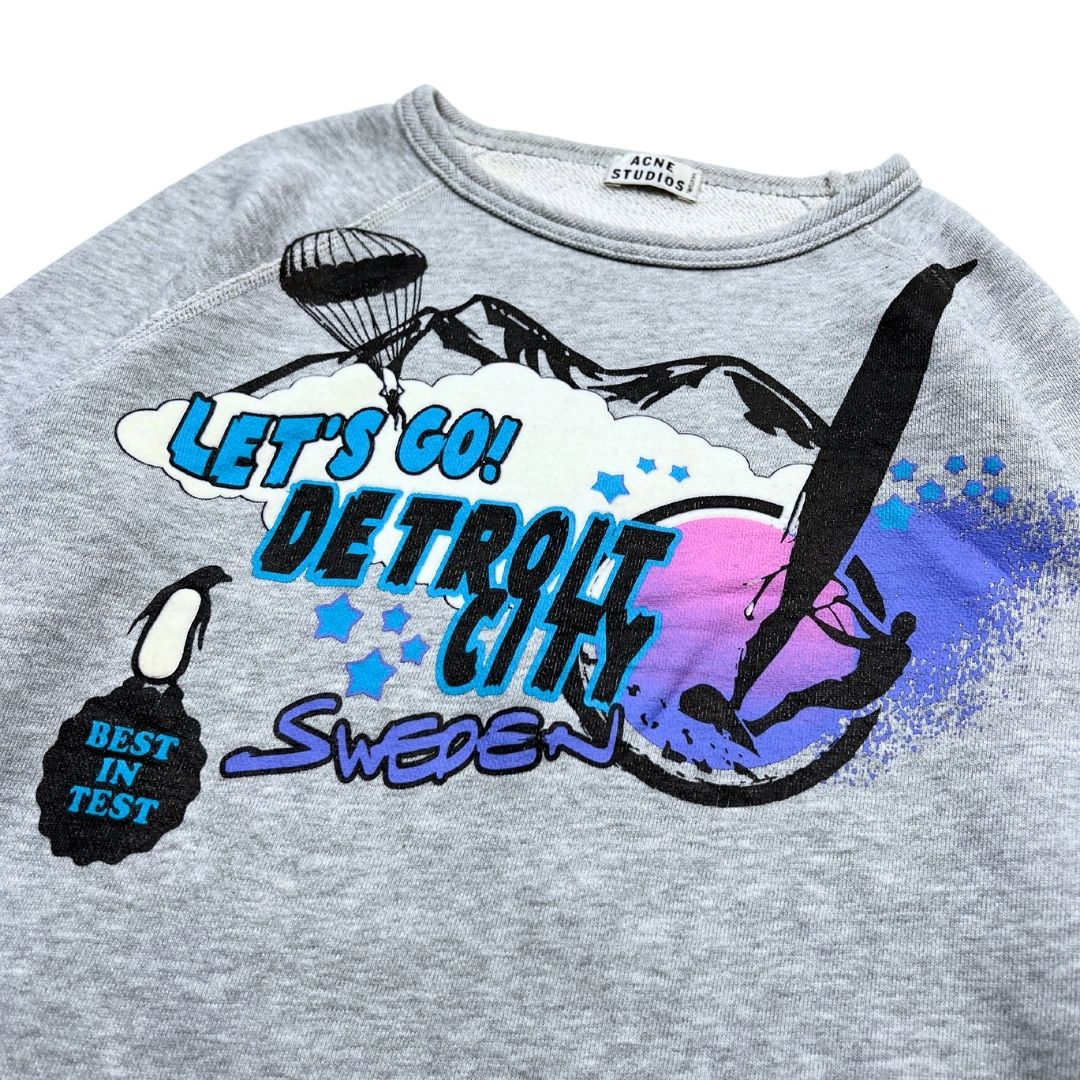 ACNE  STUDIOS - Sweat gris « Detroit City » - 10 ans