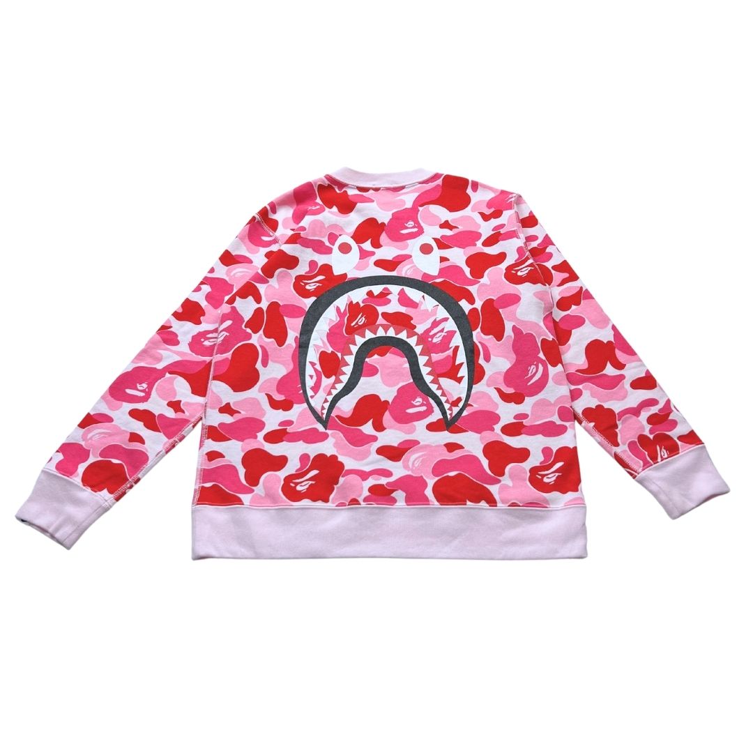 BAPE KIDS - Sweat en coton rose & rouge - 10 ans (150)