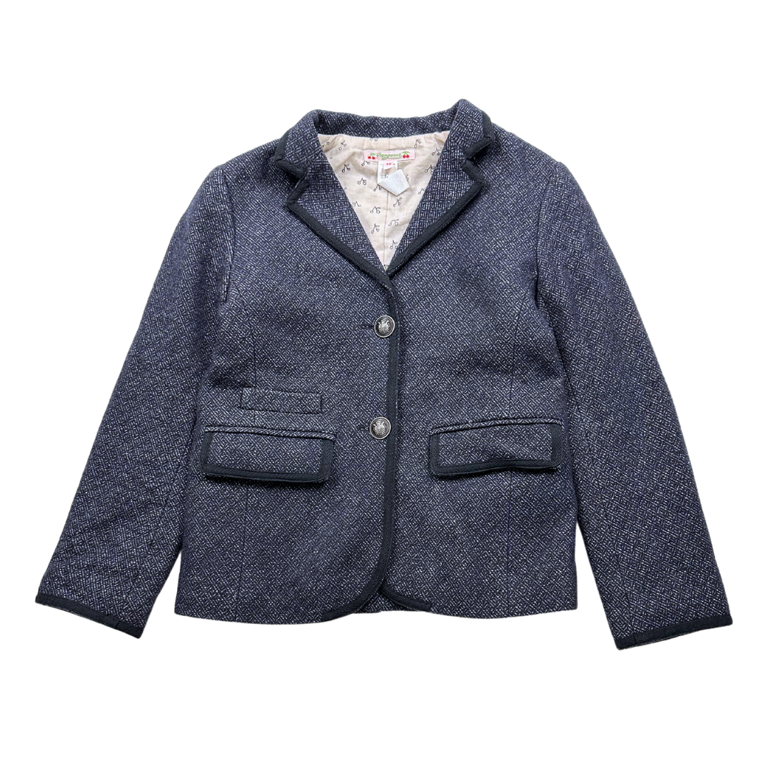 BONPOINT - Veste blazer en laine bleu marine - 10 ans