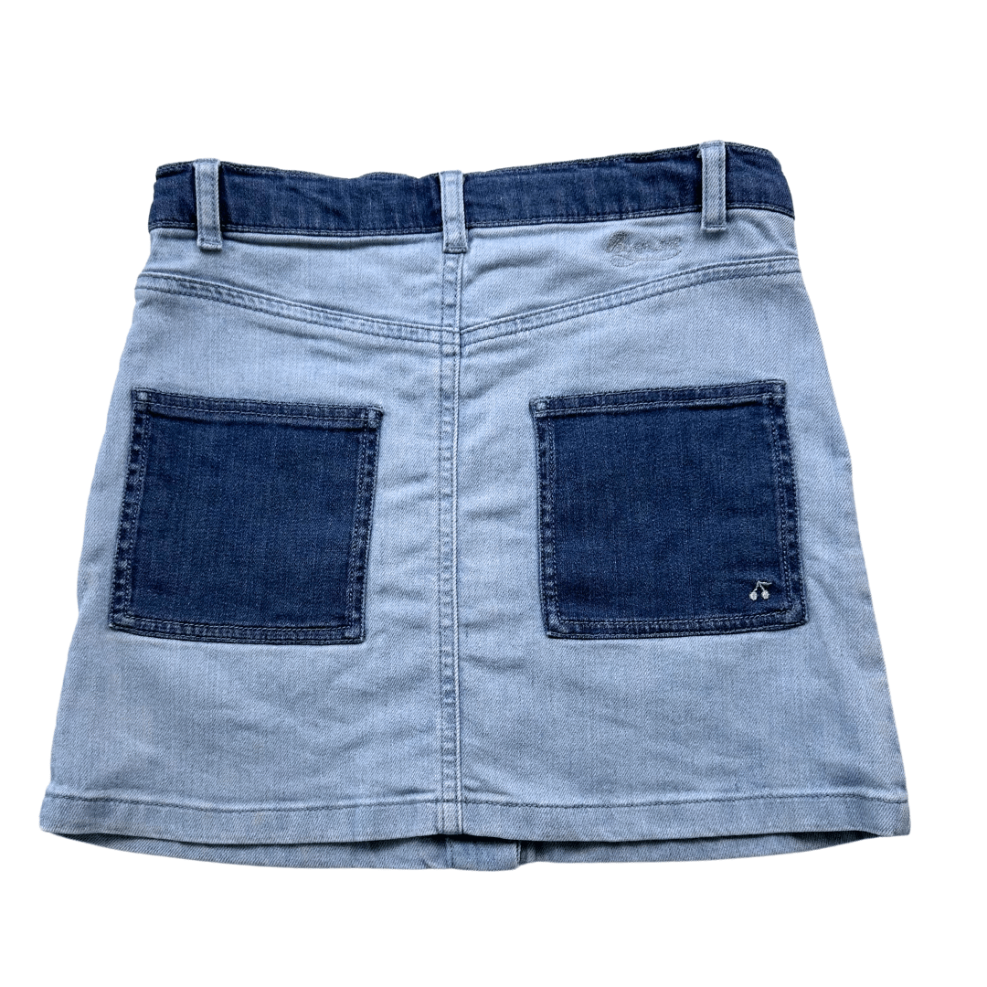 BONPOINT - Jupe en jean bleu foncé et clair - 10 ans