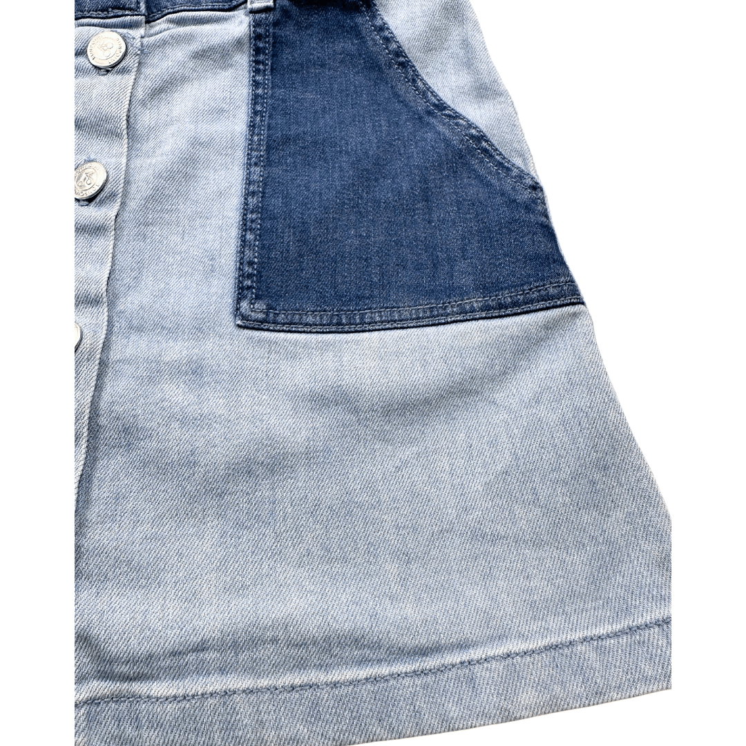 BONPOINT - Jupe en jean bleu foncé et clair - 10 ans