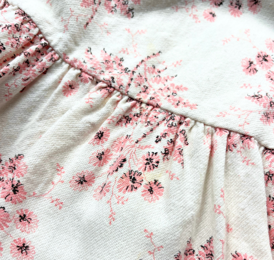 BONPOINT - Robe épaisse manches longues à motifs roses - 10 ans